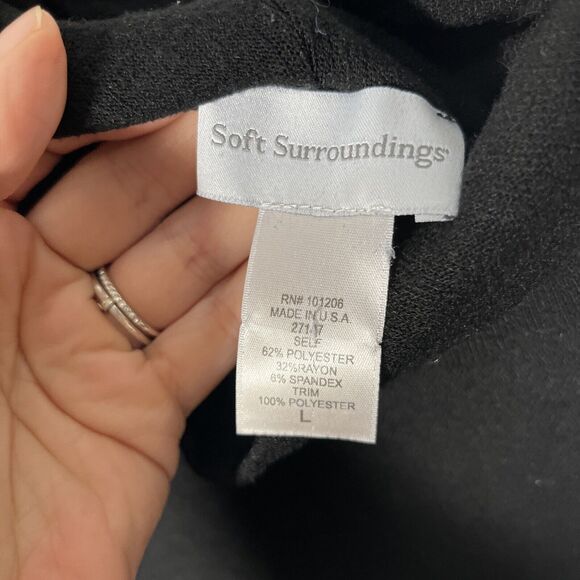 Soft Surroundings Women's black turtleneck sweater dress large buttonback Pocket - Picture 4 of 9